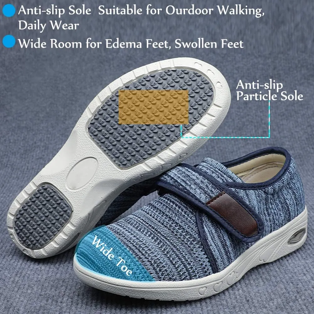 Mei MACLEOD Women's Extra Wide Shoes with Adjustable Strap Wide Width Sneakers Arthritis Edema Walking Shoes for Elderly Diabetic