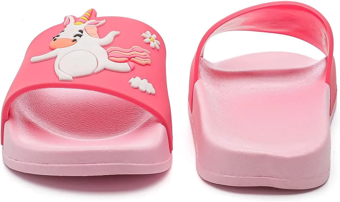 MEMON Toddler Little Kids Dinosaur Beach/Pool/Shower Slides/Anti-Skid Home Bath Slippers/Cute Summer Outdoor Shoes for Girls and Boys