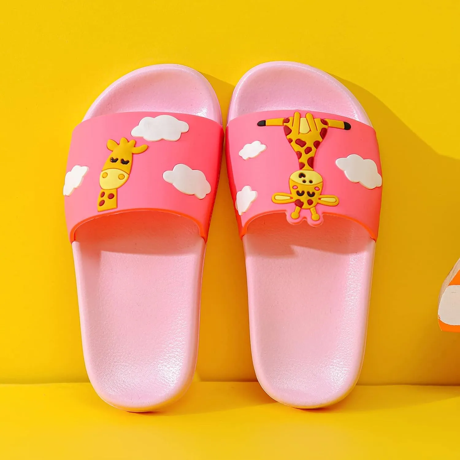 MEMON Toddler Little Kids Dinosaur Beach/Pool/Shower Slides/Anti-Skid Home Bath Slippers/Cute Summer Outdoor Shoes for Girls and Boys