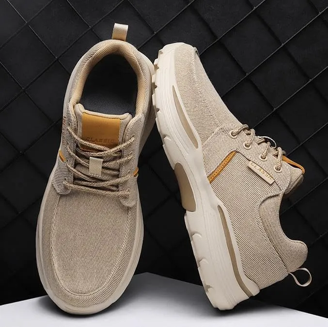 Men Canvas Wide Width Walking Sneakers,Casual Non Slip Lightweight Arch Support Fashion Sneakers Boat Shoes Orthopedic Shoes