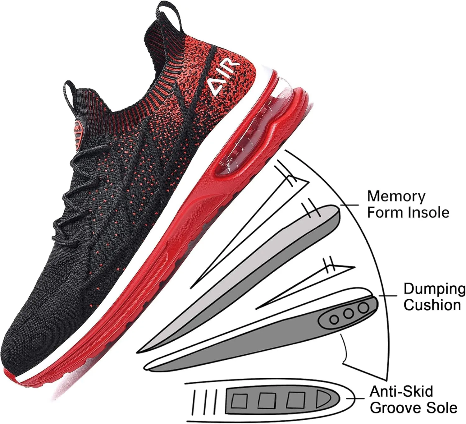 Mens Air Running Shoes Athletic Tennis Sneakers US 7.5-US 13…