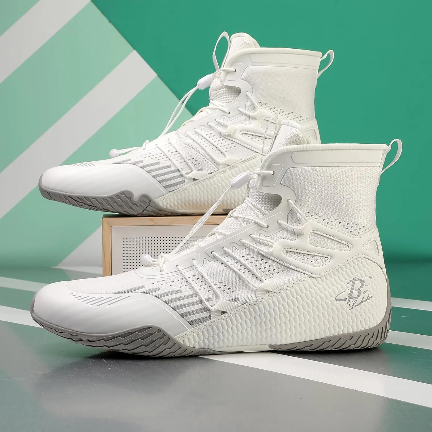 Men's Boxing Shoes Wrestling Shoes High Top Fitness Sneakers Fighting Shoes LS508