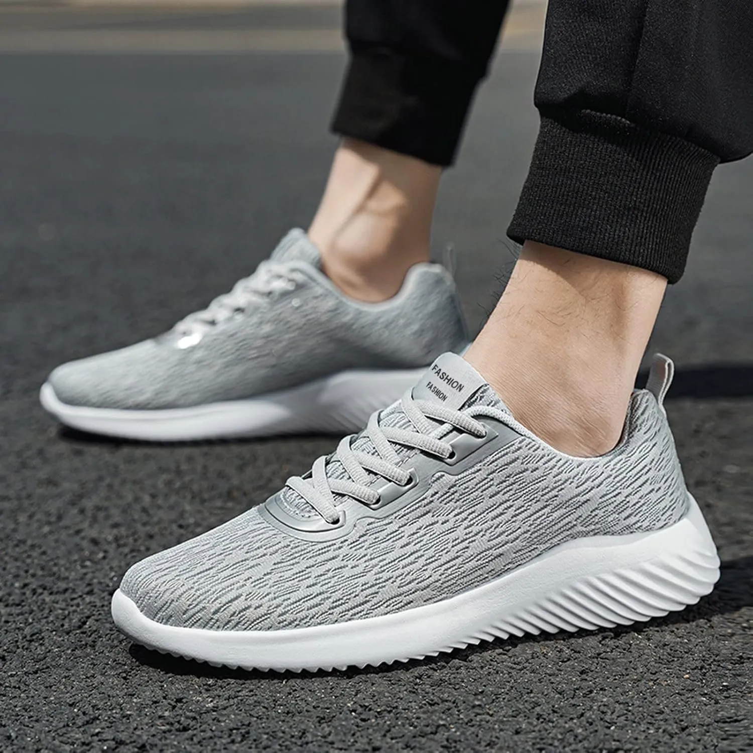 Men's Breathable Mesh Running Shoes, Comfortable Laced Sneakers for Spring/Summer Outdoor Activities, Perfect for Daily Wear and Sports for Men