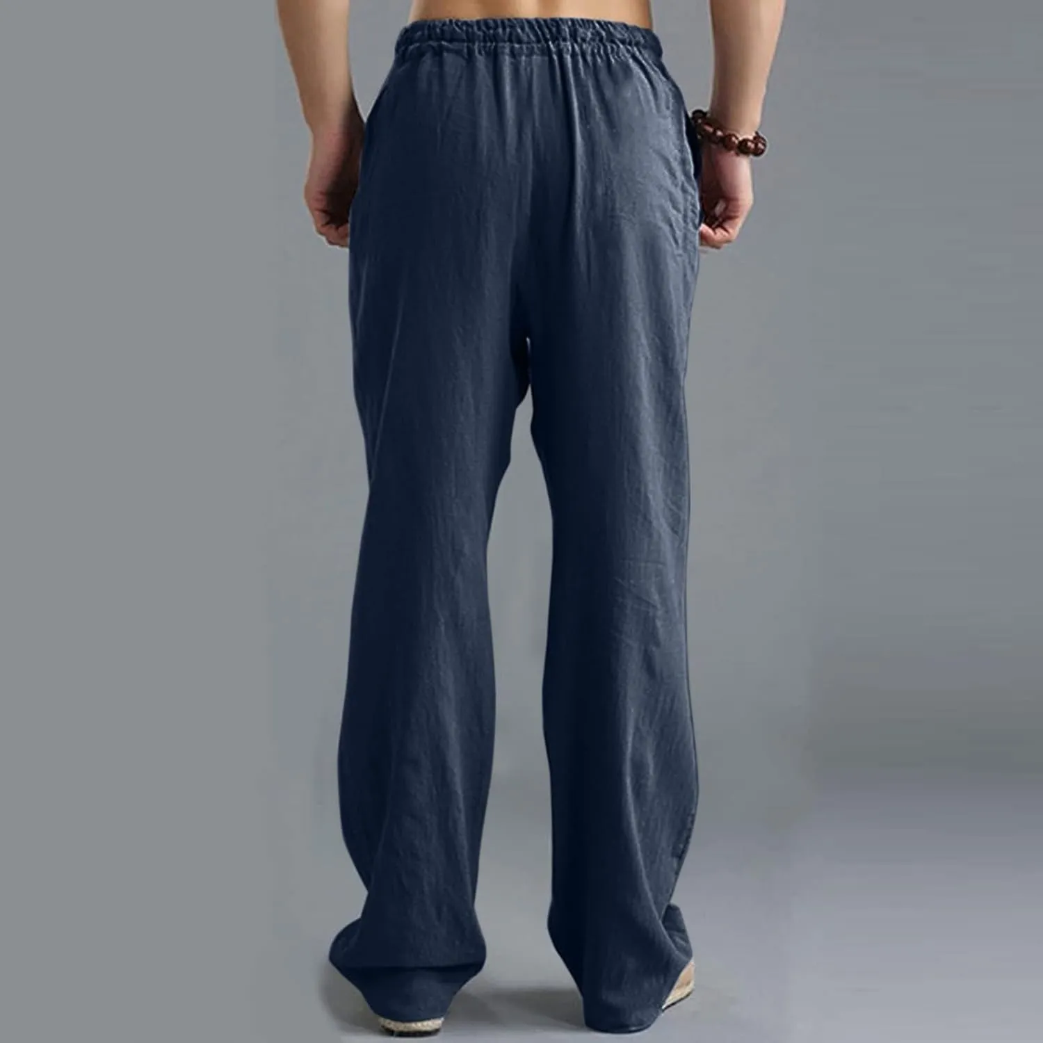 Mens Comfy Pants Long Big and Tall Pleated Baggy Quick Dry Casual Trousers Summer Gym Joggers Pants