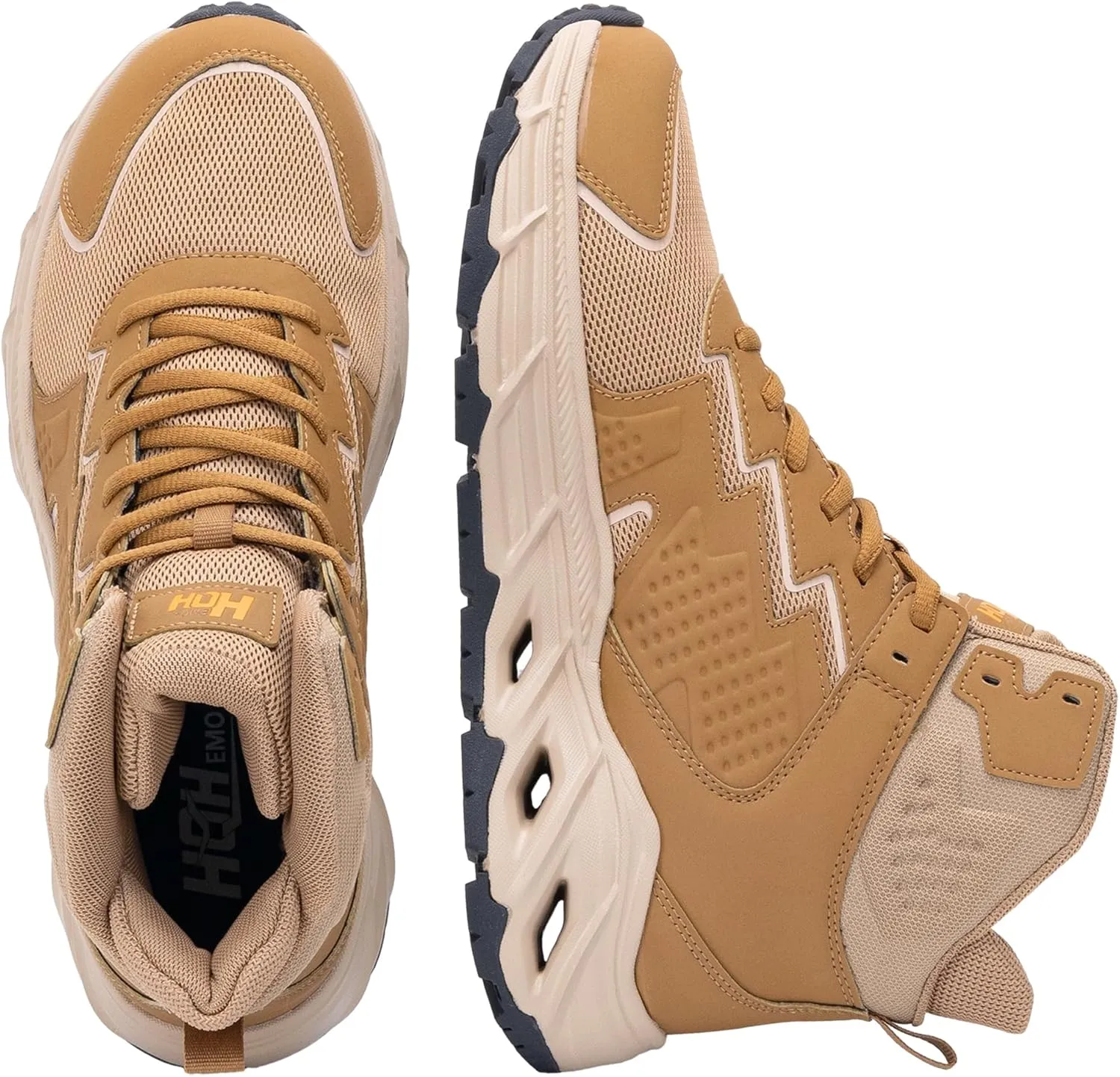 Men's Hiking Shoes Running Shoes Athletic High Top Sneakers Outdoor Three Holes Sneakers Fashion Breathable Non Slip Walking Footwear FALKON 1.0