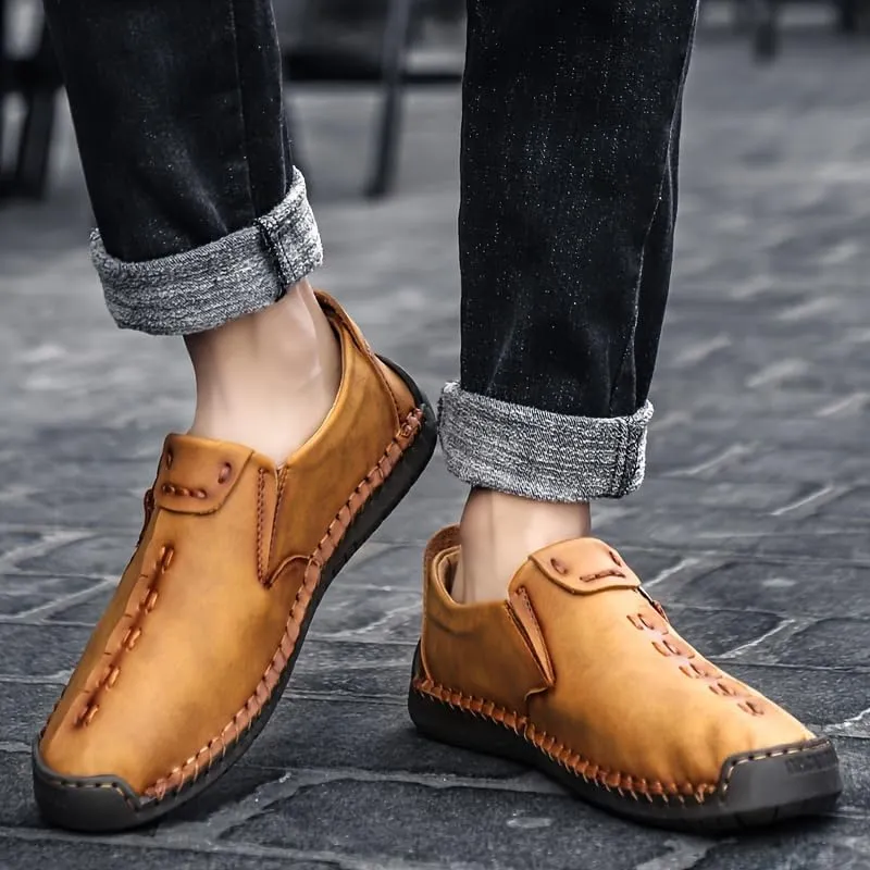 Men's Loafer Shoes with Side Zipper, Comfy Non-Slip Slip On Shoes, Men's Shoes, Spring and Summer