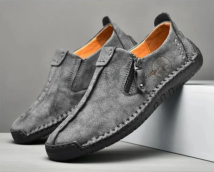 Men's Loafer Shoes with Side Zipper, Comfy Non-Slip Slip On Shoes, Men's Shoes, Spring and Summer