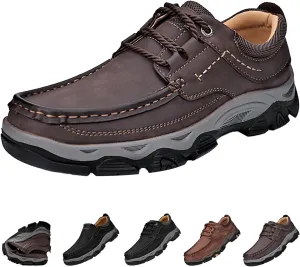Men's Orthopedic Leather Dress Shoes,Comfort Slip On/Lace up Non-Slip Softsole Casual Oxford Moccasins Walking Loafers