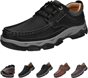 Men's Orthopedic Leather Dress Shoes,Comfort Slip On/Lace up Non-Slip Softsole Casual Oxford Moccasins Walking Loafers