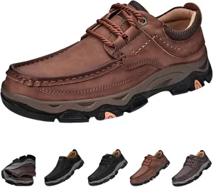 Men's Orthopedic Leather Dress Shoes,Comfort Slip On/Lace up Non-Slip Softsole Casual Oxford Moccasins Walking Loafers