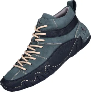 Men's Outdoor High Top Chukka Boots Casual Soft Leather Handmade Driving Ankle Boots lace-up Lightweight Dress Sneakers for Hiking Camping,Walking