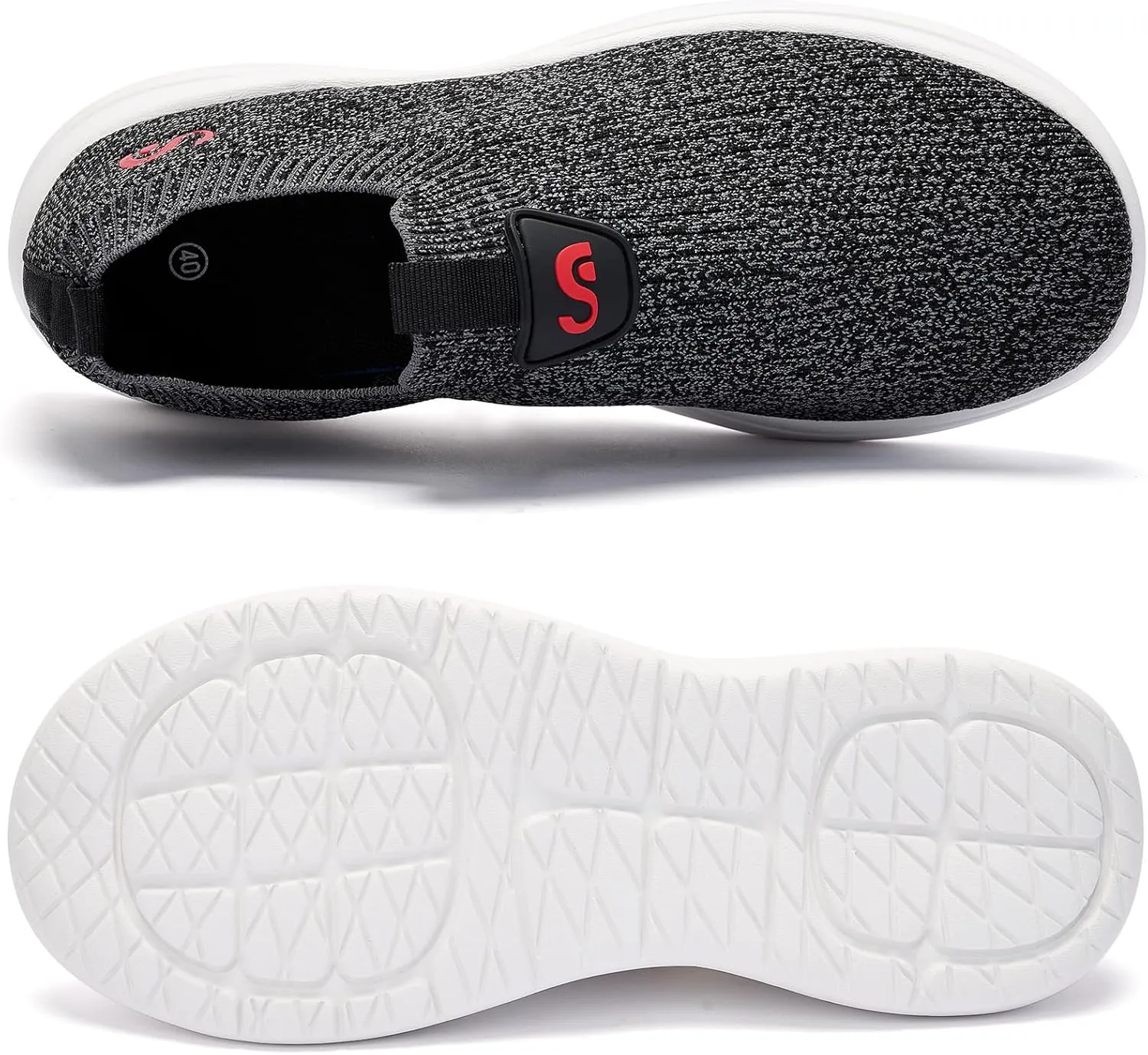 Men's Slip On Sneakers Walking Shoes Wide， Casual Soft Breathable Slip in Sock Sneakers，Non-Slip Rubber Sole, Workout,Athletic