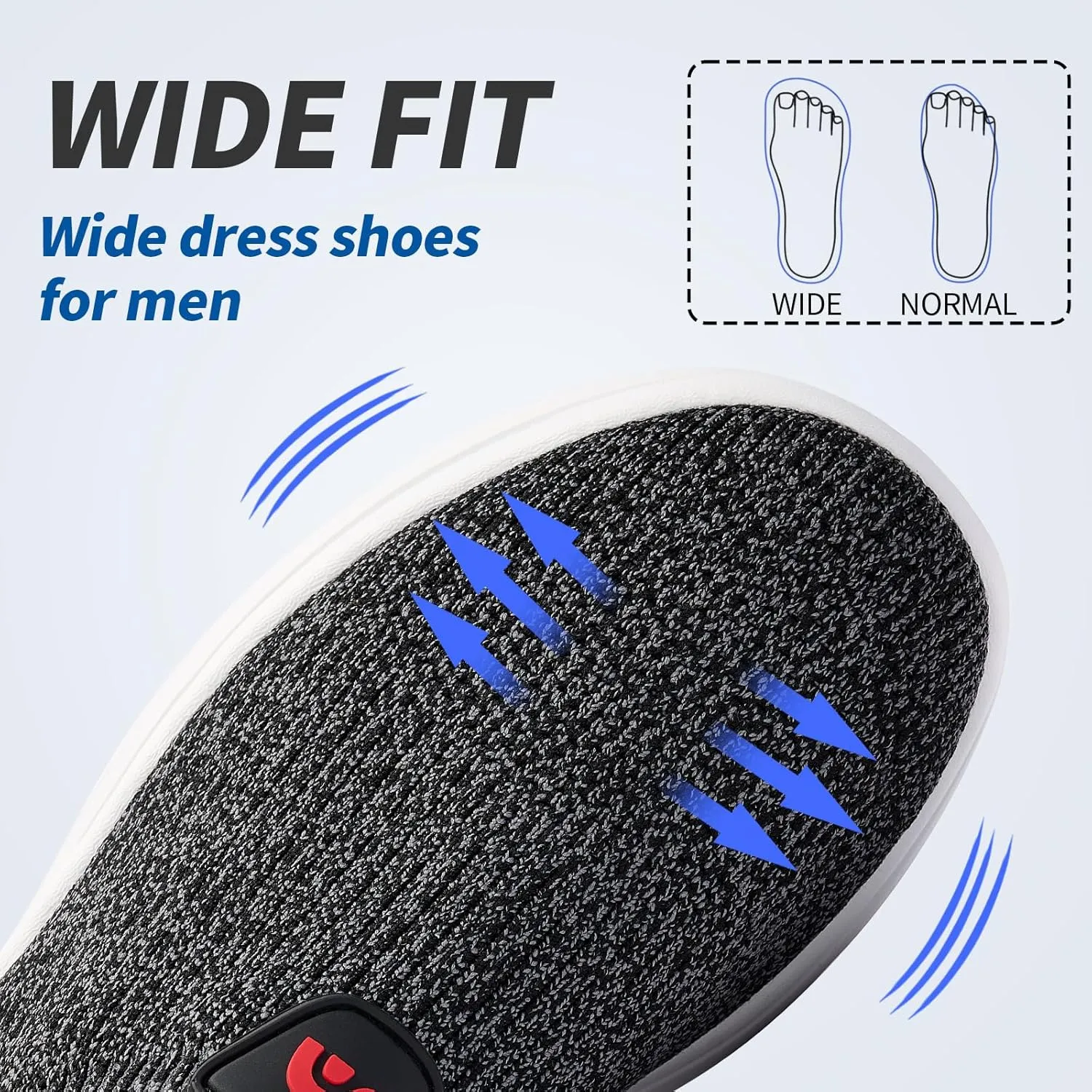Men's Slip On Sneakers Walking Shoes Wide， Casual Soft Breathable Slip in Sock Sneakers，Non-Slip Rubber Sole, Workout,Athletic