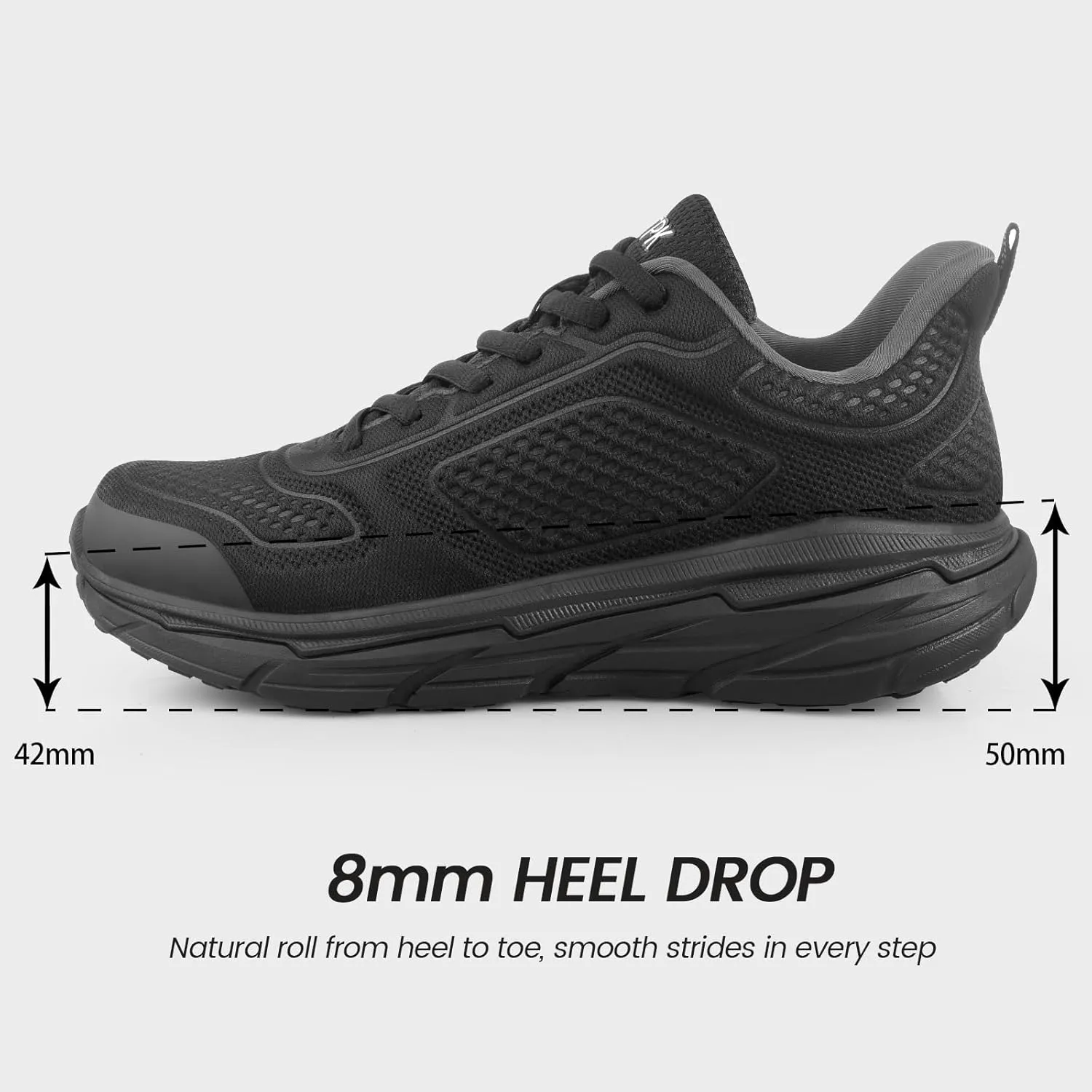 Mens Slip On Walking Shoes Running Tennis Shoes for Athletic Workout Gym Casual Non Slip Training Sneakers Breathable Knit Upper Indoor Outdoor
