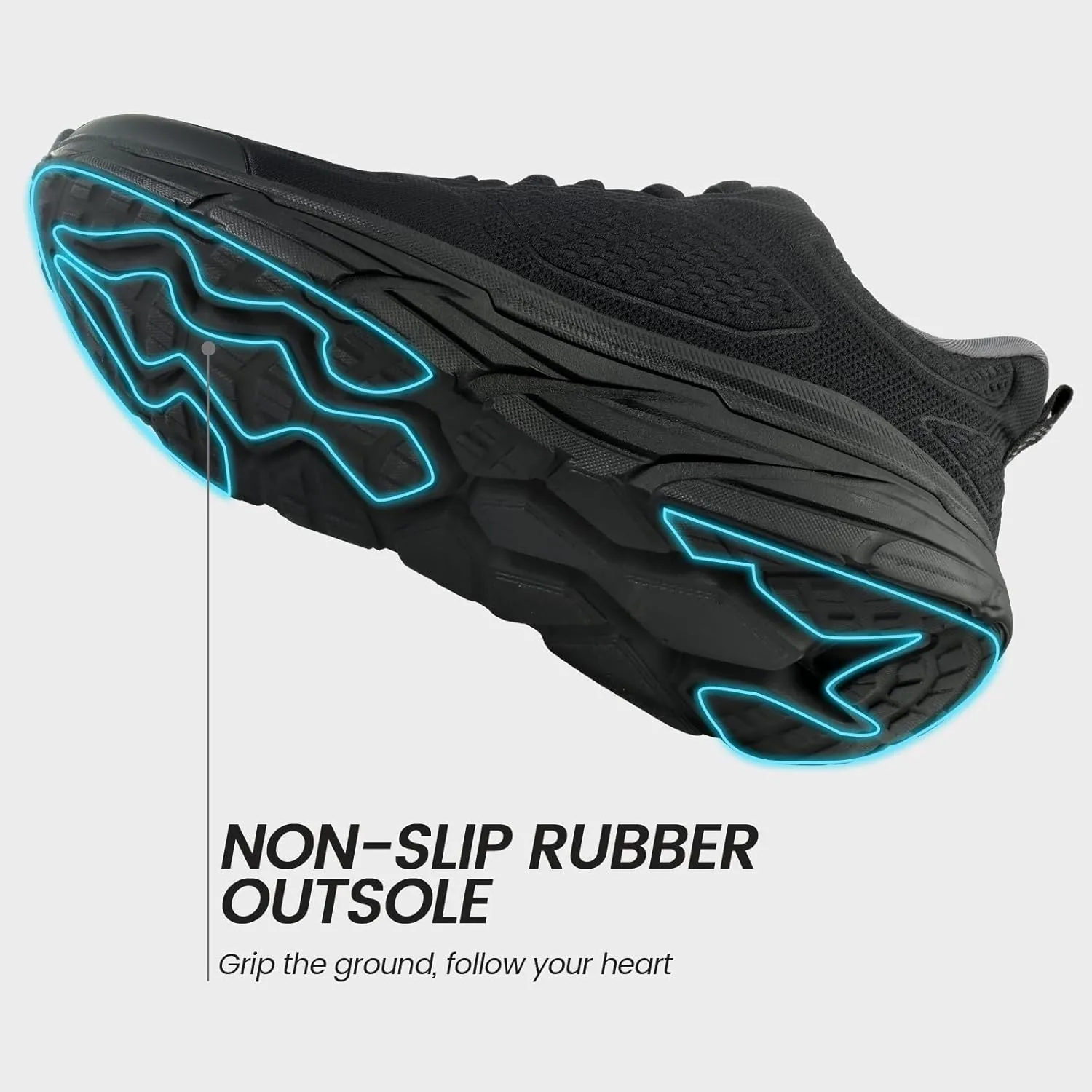 Mens Slip On Walking Shoes Running Tennis Shoes for Athletic Workout Gym Casual Non Slip Training Sneakers Breathable Knit Upper Indoor Outdoor