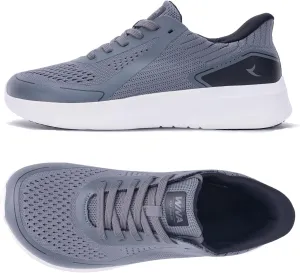 Mens Wide Toe Walking Shoes | Zero Drop Minimalist Tennis Sneakers for Men | Slip On Arch Support Orthotic Shoes for Plantar Fasciitis