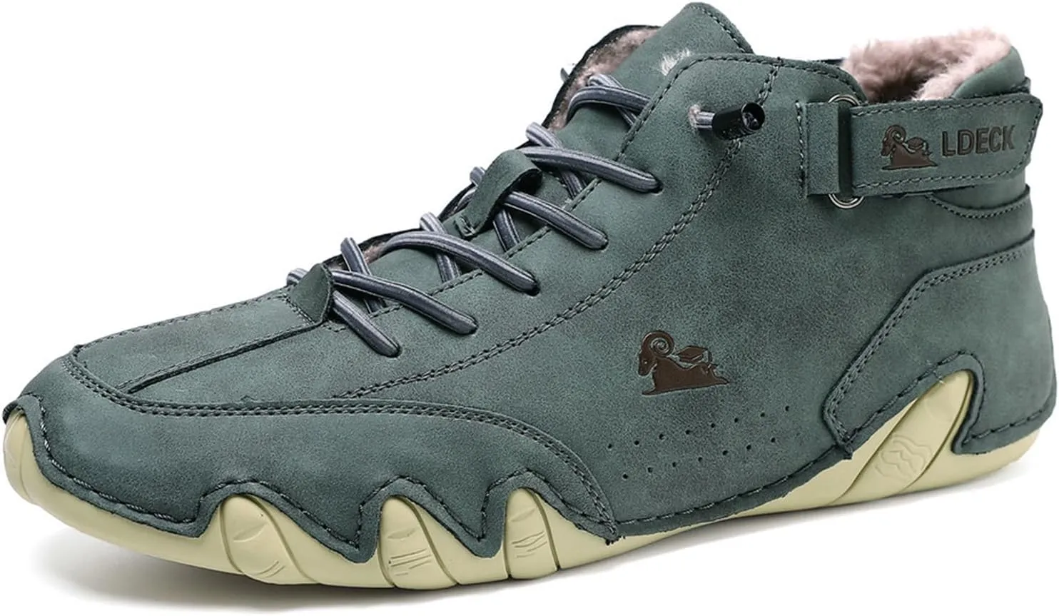 Mens Winter Warm Sneakers with Plush Lining Slip on Casual Shoes Outdoor Anti-Skid Comfort Walking Driving Shoes