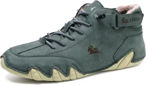 Mens Winter Warm Sneakers with Plush Lining Slip on Casual Shoes Outdoor Anti-Skid Comfort Walking Driving Shoes