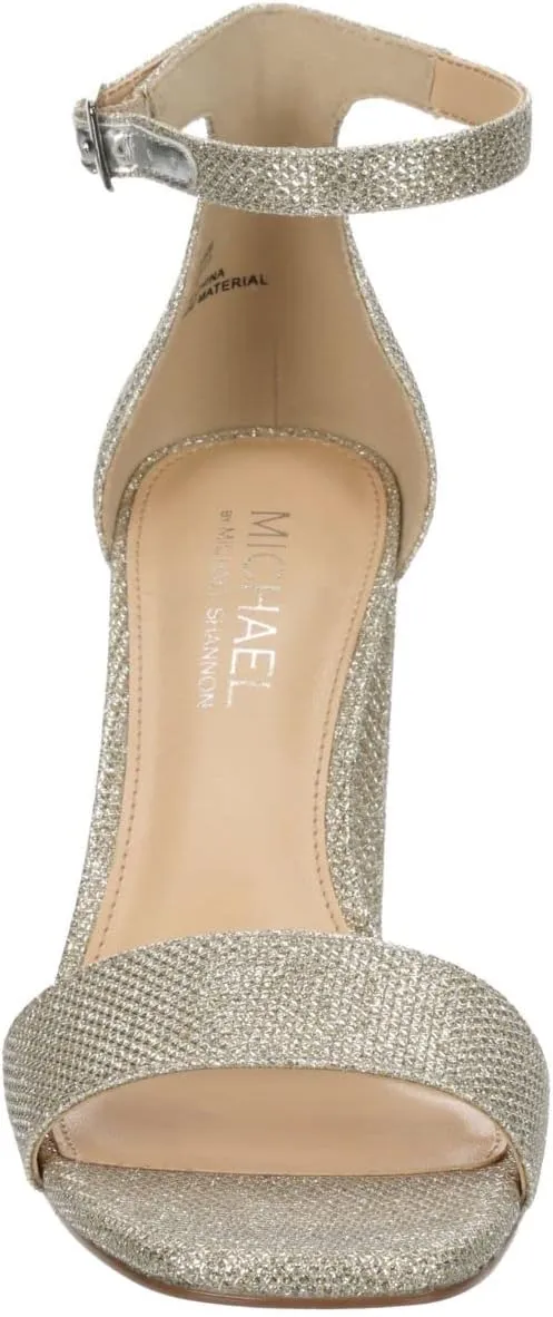 Michael By Michael Shannon Stella - Women's Open Square Toe Block High Heel Ankle Strap Sandals