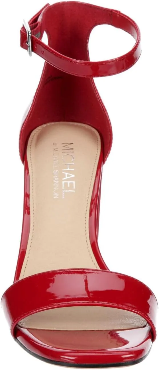 Michael By Michael Shannon Stella - Women's Open Square Toe Block High Heel Ankle Strap Sandals