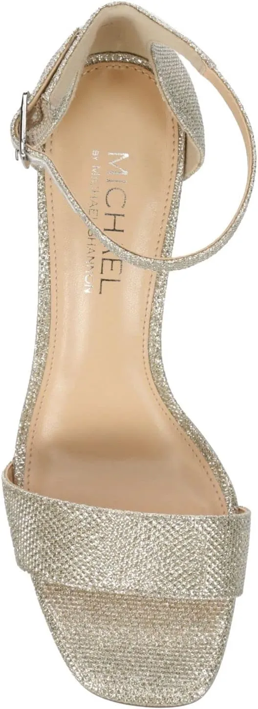 Michael By Michael Shannon Stella - Women's Open Square Toe Block High Heel Ankle Strap Sandals