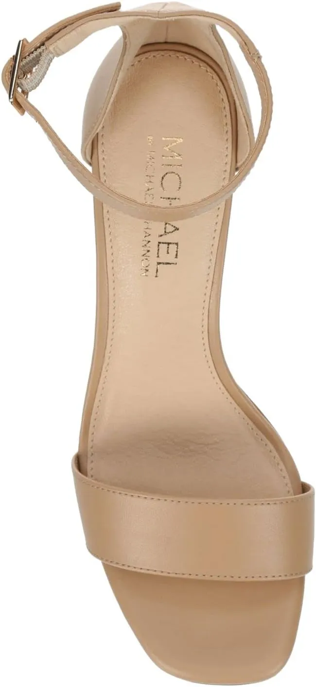 Michael By Michael Shannon Stella - Women's Open Square Toe Block High Heel Ankle Strap Sandals