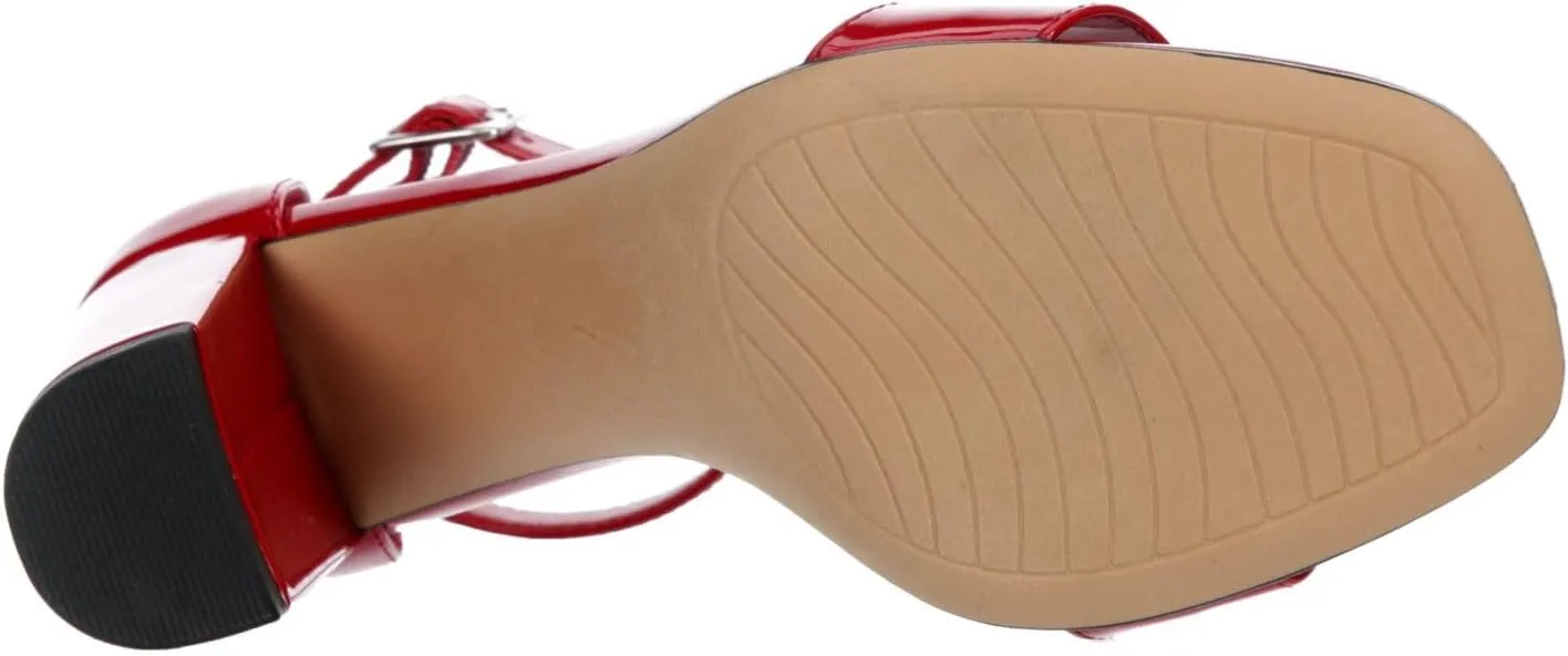 Michael By Michael Shannon Stella - Women's Open Square Toe Block High Heel Ankle Strap Sandals