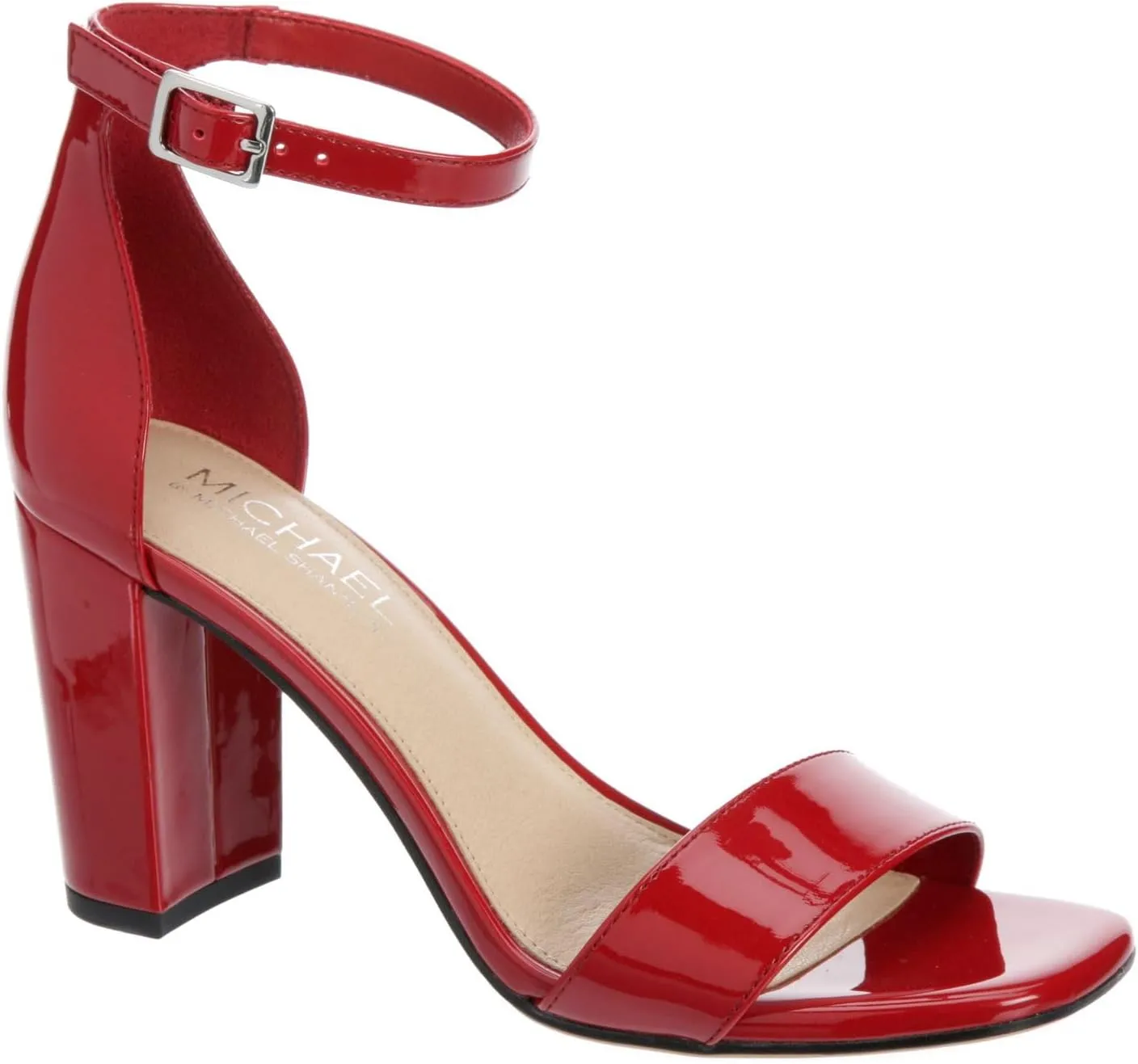 Michael By Michael Shannon Stella - Women's Open Square Toe Block High Heel Ankle Strap Sandals