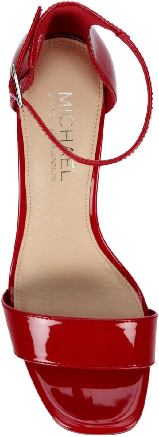 Michael By Michael Shannon Stella - Women's Open Square Toe Block High Heel Ankle Strap Sandals