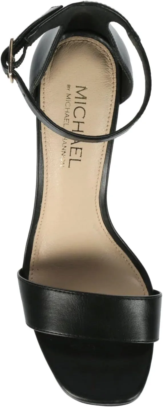 Michael By Michael Shannon Stella - Women's Open Square Toe Block High Heel Ankle Strap Sandals