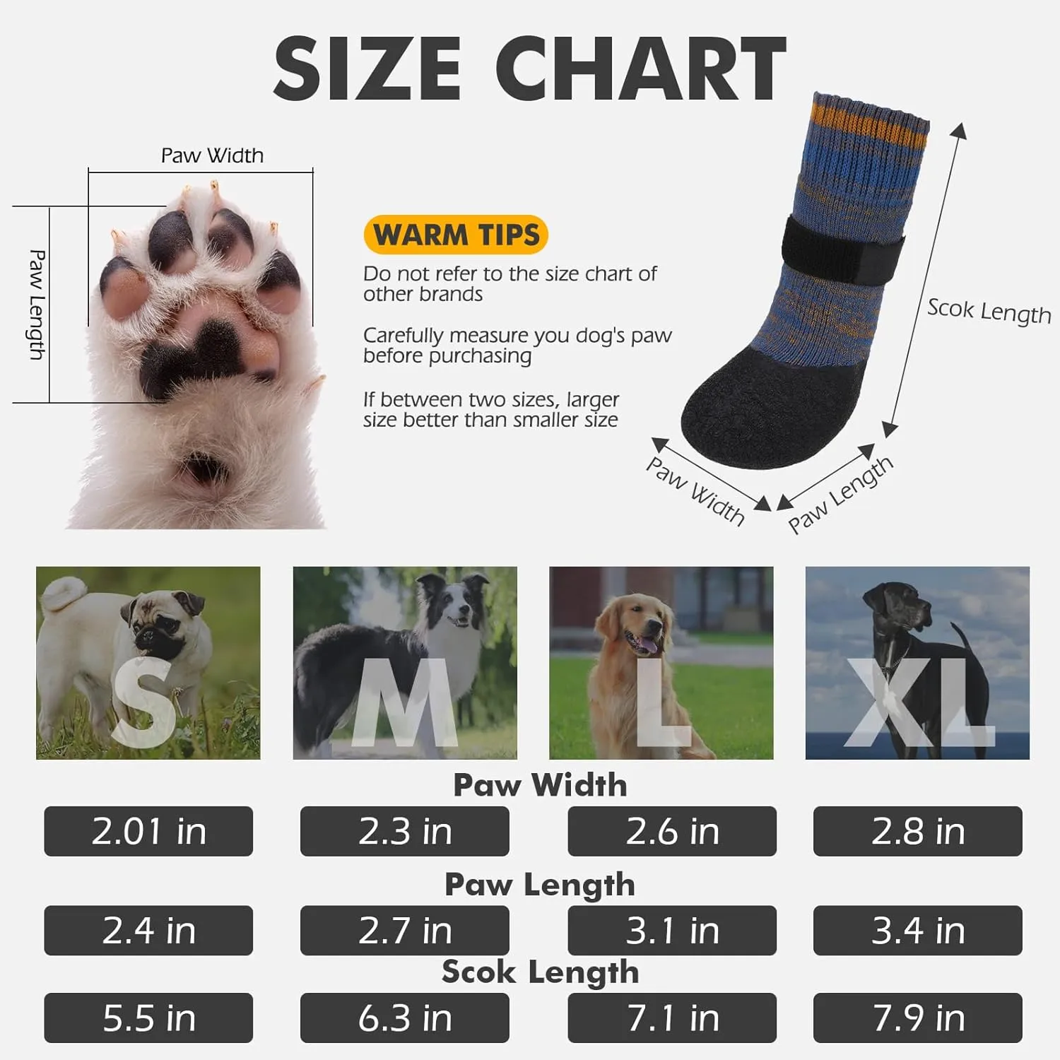 Mihachi Anti Slip Dog Socks, Dog Boots for Hardwood Floors Prevent Licking, Traction Control Waterproof Rubber Sole Paw Protectors for Small Medium Large Dogs, Blue Small