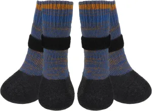 Mihachi Anti Slip Dog Socks, Dog Boots for Hardwood Floors Prevent Licking, Traction Control Waterproof Rubber Sole Paw Protectors for Small Medium Large Dogs, Blue Small