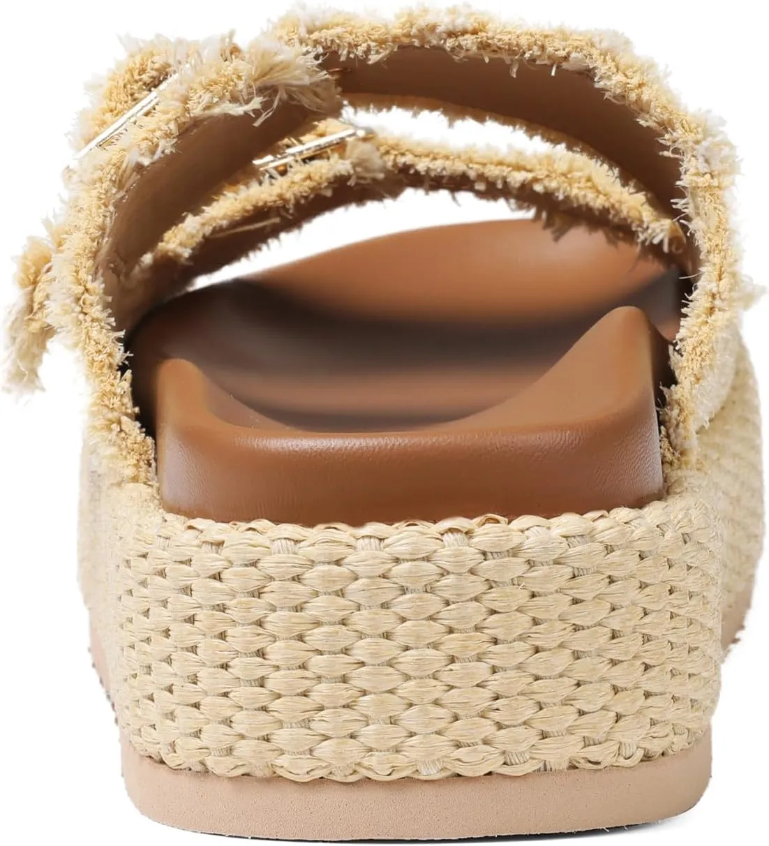 mikarka Raffia Platform Sandals for Women 2025: Resort Womens Sandals Comfortable - Summer Beach Sandals Buckle Straps Espadrilles Flatform Slides Mules