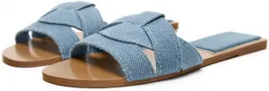 MissHeel Braided Soft Padded Sandals Single Band Flats