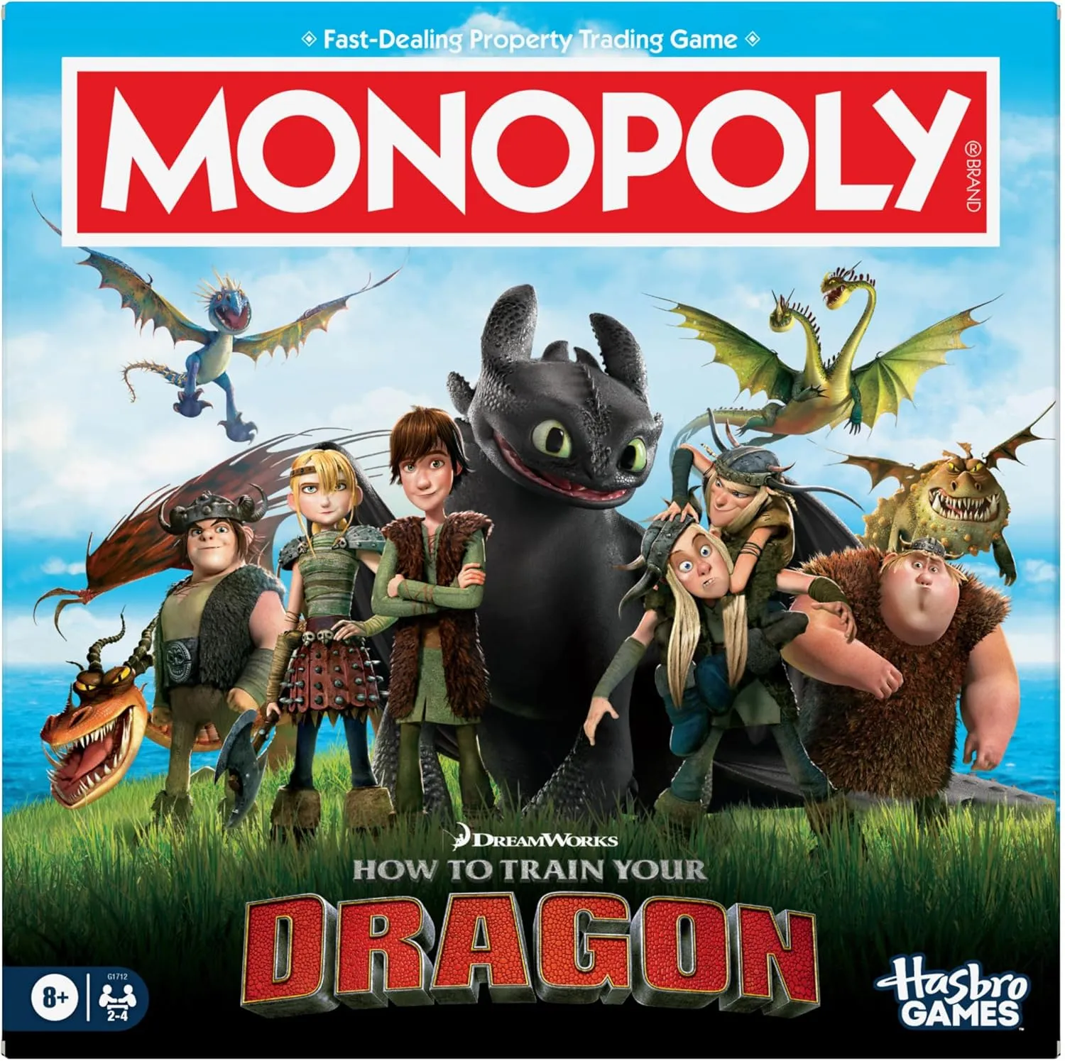 Monopoly DreamWorks How to Train Your Dragon Edition Board Game | Ages 8  | 2 to 4 Players | 45 Mins. | Fun Family Games for Kids, Teens & Adults (Amazon Exclusive)