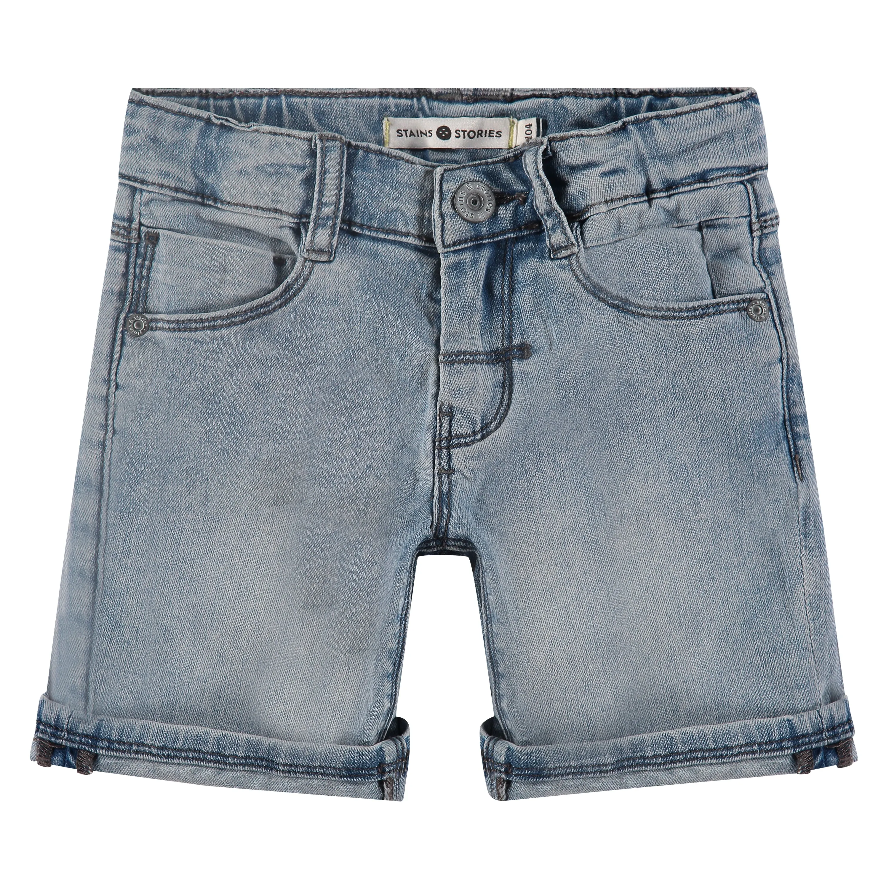 Navy Polo w/ Denim Shorts