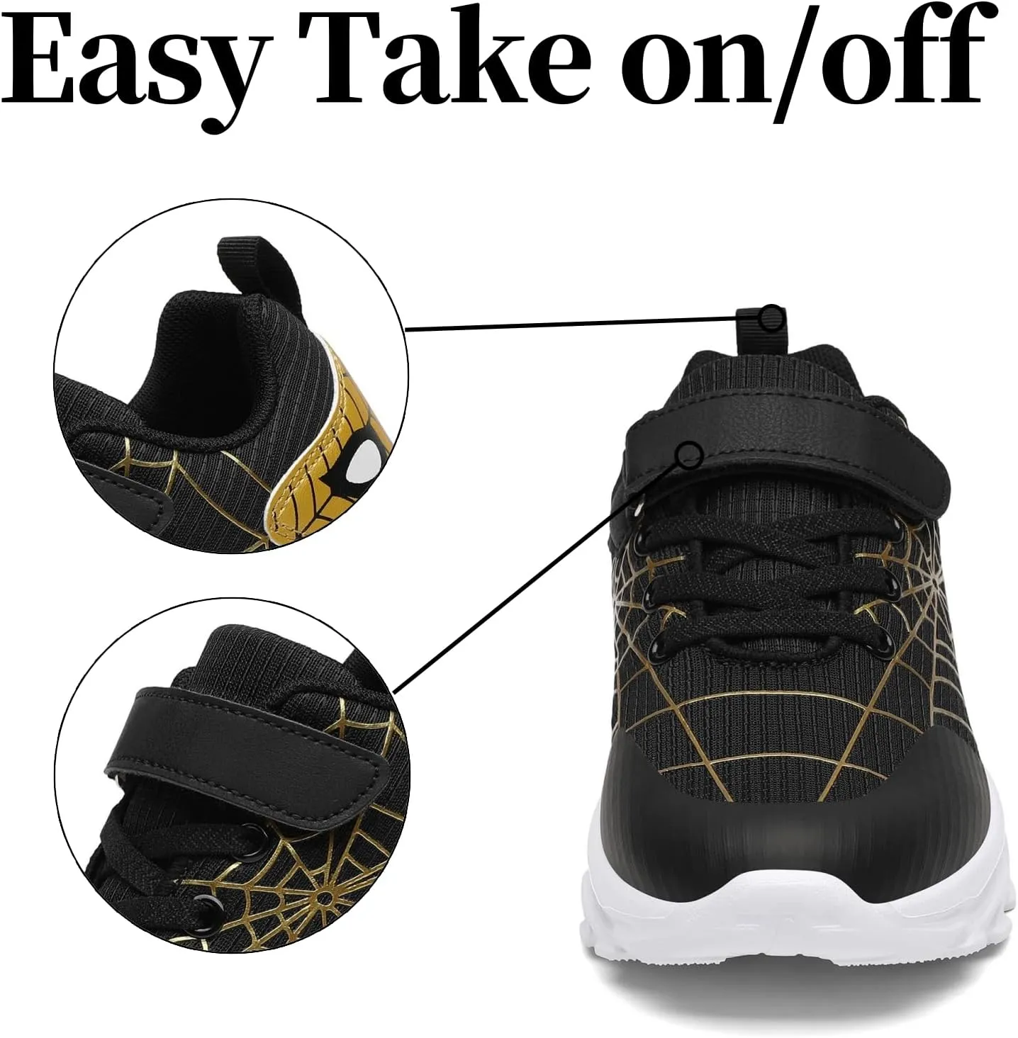 Nihaoya Kids Athletic Shoes Breathable Lightweight Sneakers for Boys & Girls Non-Slip Running Tennis Shoes with Web Pattern Design & Flexible Sole