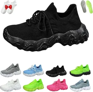 Ortho Pro Women's Breathable Mesh Orthopedic Sneakers, Non-Slip Work Shoes for Women, Lace-Up, Flat Heel, Round Toe, Casual, Running, Jogging, Adult, US Size