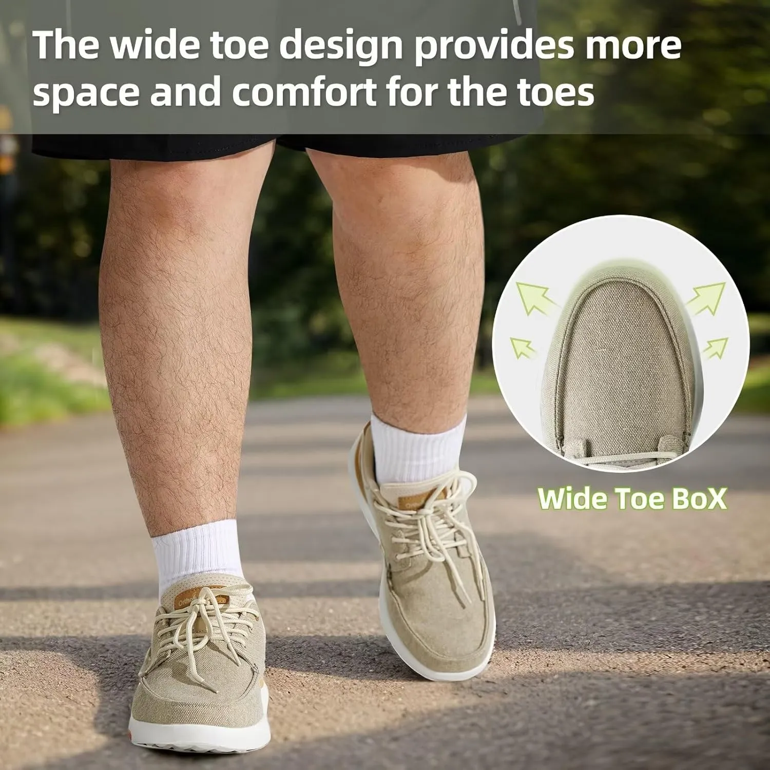 OrthoComfoot Men's Orthopedic Walking Shoes with Arch Support: Comfortable Casual Plantar Fasciitis Shoes for Flat Feet, Adjustable Cushion Orthotic Fashion Sneakers for Foot and Heel Pain