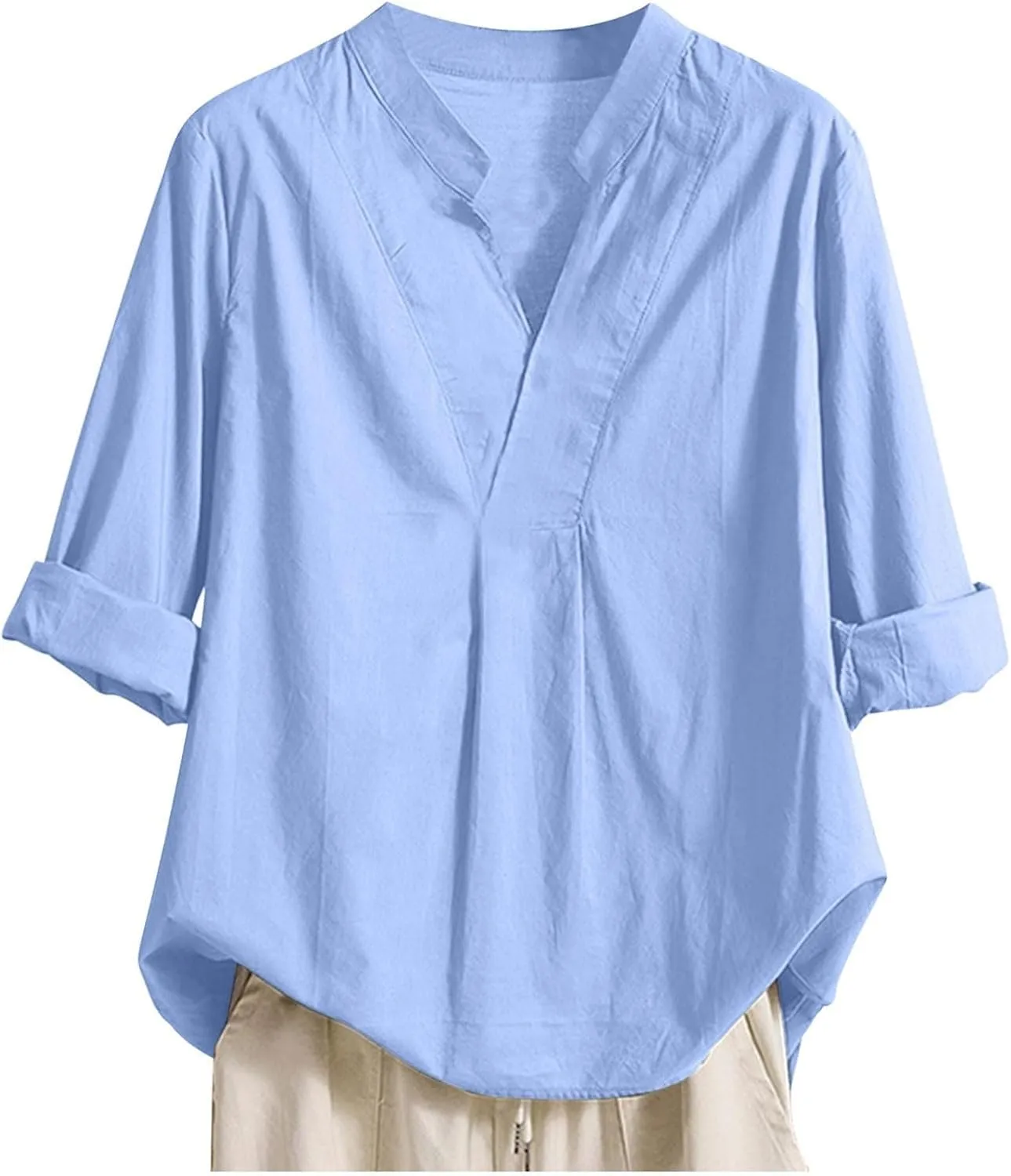 Oversized Shirts for Women Casual Slanted Button Vneck Short Sleeve Tshirt Thin Lightweight Breathable Summer Outfits