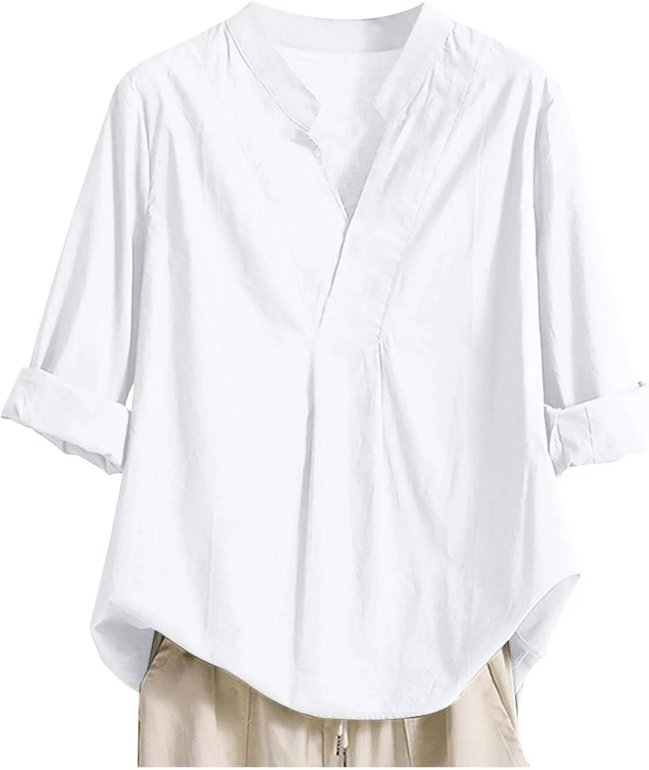 Oversized Shirts for Women Casual Slanted Button Vneck Short Sleeve Tshirt Thin Lightweight Breathable Summer Outfits