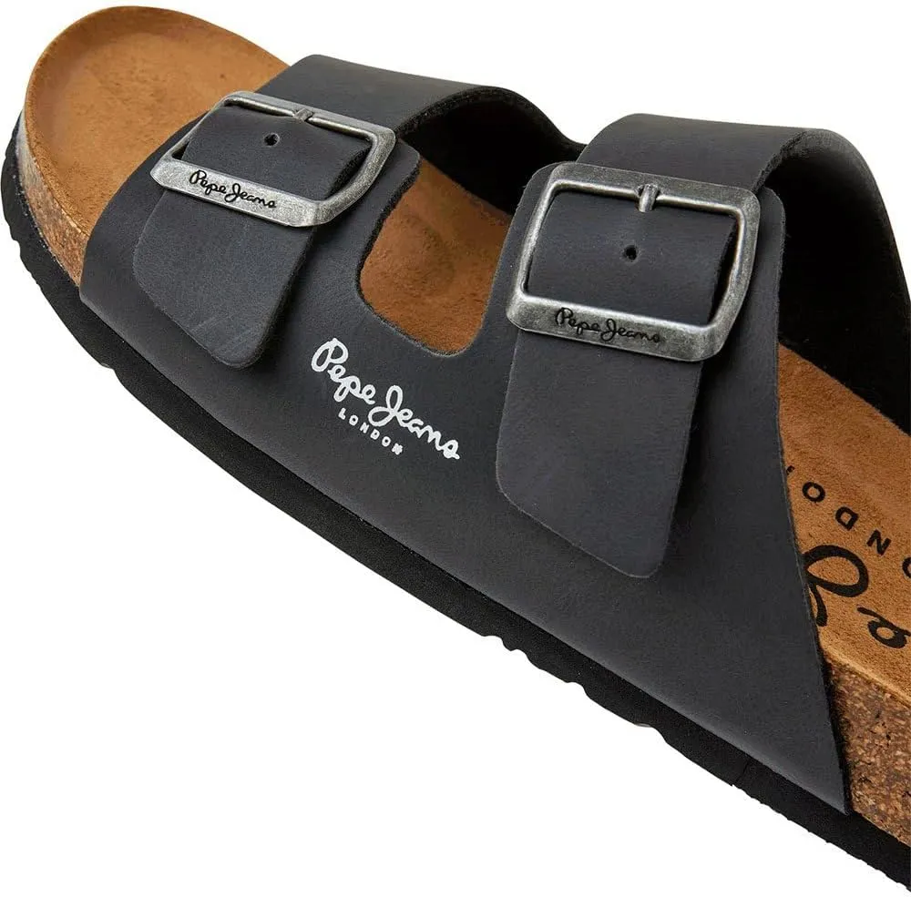 Pepe Jeans Kansas PMS90108-999 Double Strap and Big Loop Sandals Organic M Black