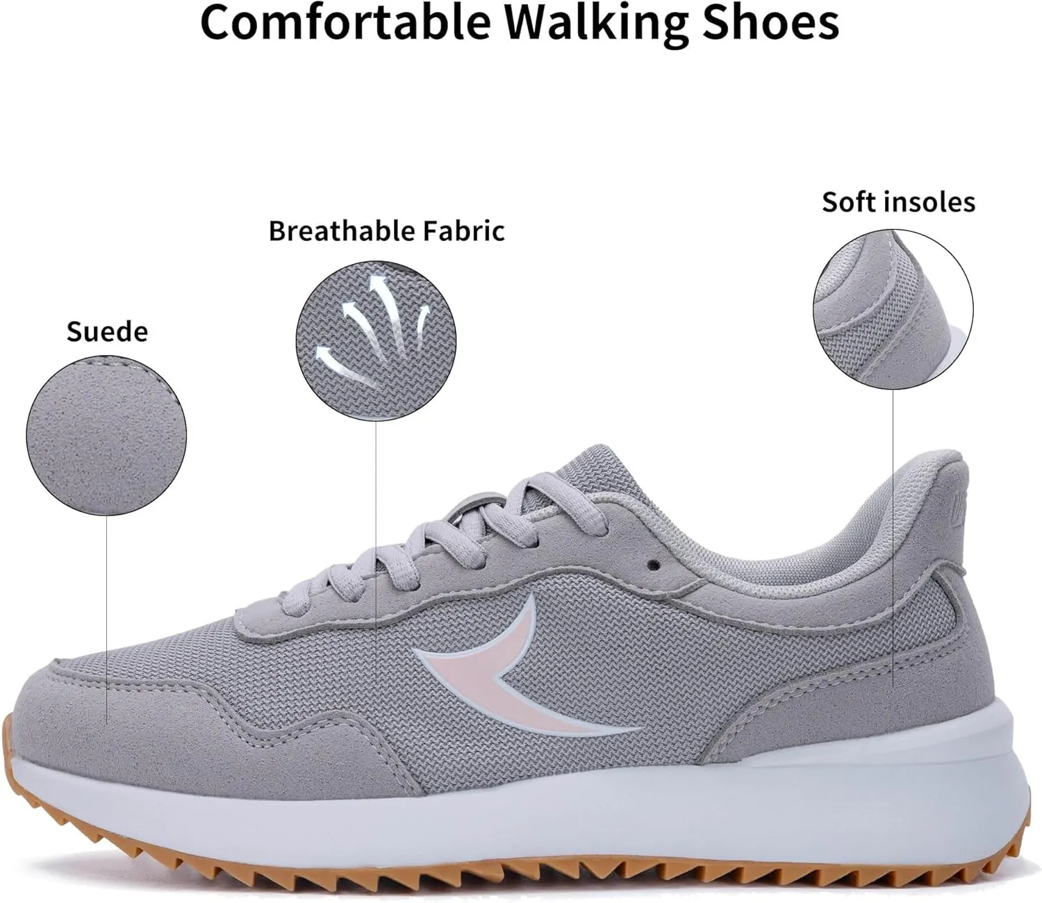 PERSOUL Women's Fashion Sneakers Comfortable Womens Walking Shoes Lightweight Style Tennis Shoes for Casual Daily Workout Shoes US Size 6-11