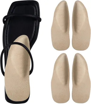 Pigskin Arch Support Insoles for Women Plantar Fasciitis & Flats Feet Pain Relief, 0.4" Thickness, Self-Adhesive Arch Insert with Heel Cushion for High Heels Sandals Slippers Flats, 2 Pairs 5-8 Size