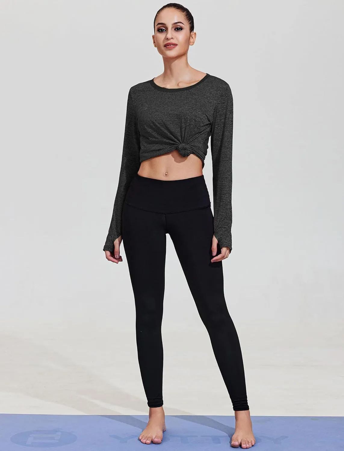 PINSPARK Long Sleeve Workout Shirts for Women Mesh Yoga Tops Loose Fit Hiking Gym Shirts Breathable Quick Dry Running