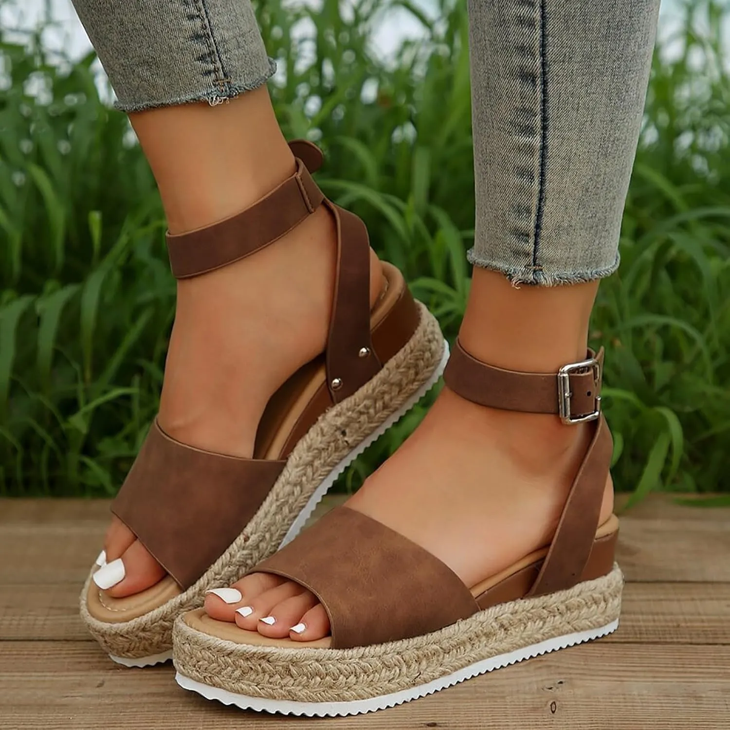 Platform Sandals for Women 2025,Ankle Strap Sandals for Women,Women's Platform & Wedge Sandals,Open Toe Espadrilles for Women,Comfy Wedges for Women,Leather Sandals,Summer Beach Shoes
