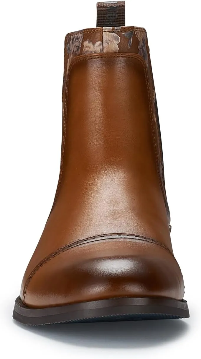 Polar Fox Frederick MPX806096 Memory Foam High-Top Chelsea Boots with Floral Trim