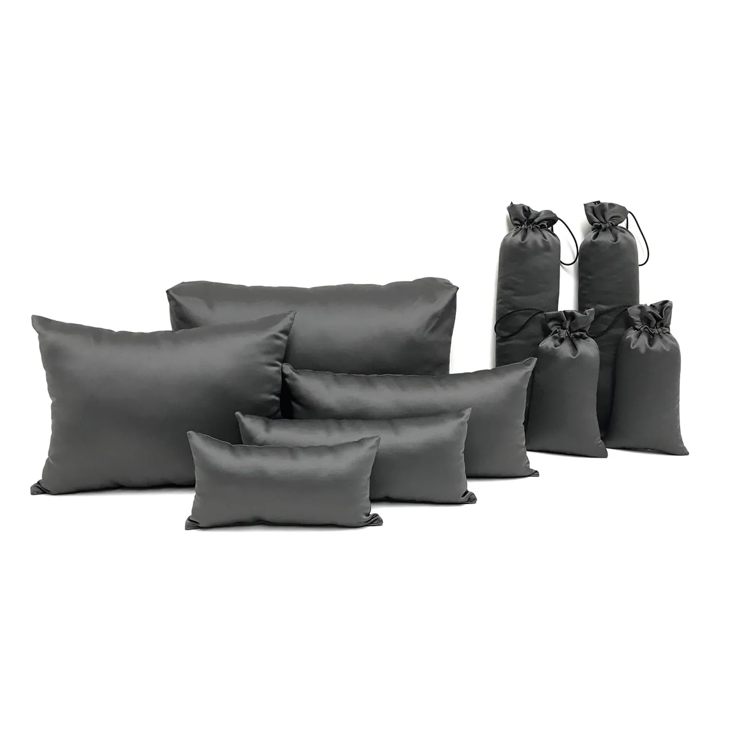 Purse Insert Pillows Set - Set of Shaper Inserts Made to Maintain Small to Extra Large Handbags and Boots - Cushioned Fillers by Fabrinique - Prevent Creases and Damage (Charcoal, S-XL, 9PC Set)