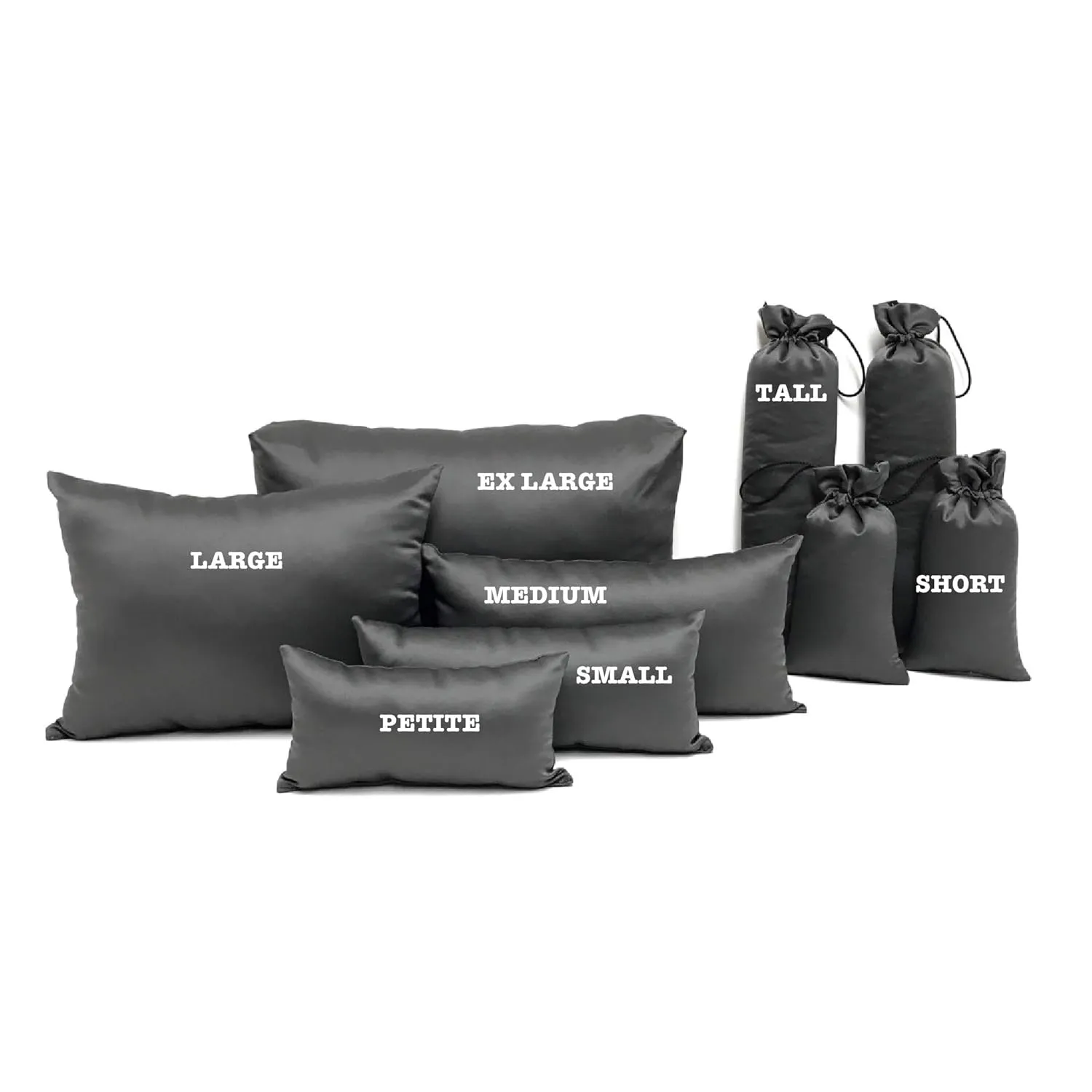 Purse Insert Pillows Set - Set of Shaper Inserts Made to Maintain Small to Extra Large Handbags and Boots - Cushioned Fillers by Fabrinique - Prevent Creases and Damage (Charcoal, S-XL, 9PC Set)