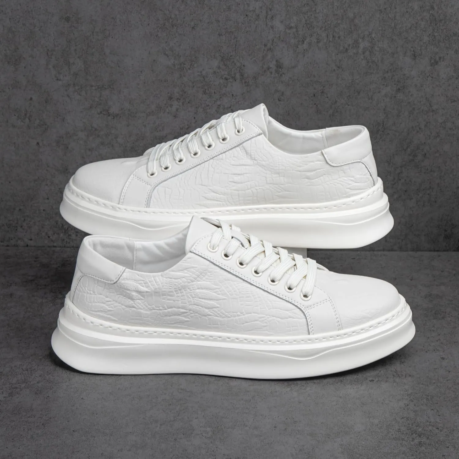 Qidordour Welford Men's Casual Skate Shoes Fashion Leather Walking Shoes